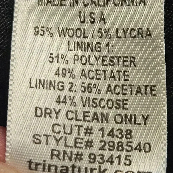 Trina Turk Blazer Black Wool Blend Size 4 - Picture 11 of 11
